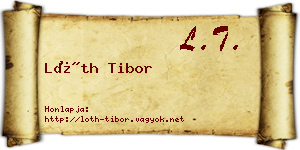Lóth Tibor névjegykártya