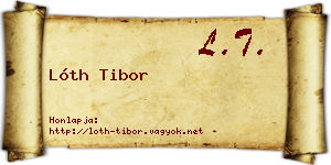 Lóth Tibor névjegykártya